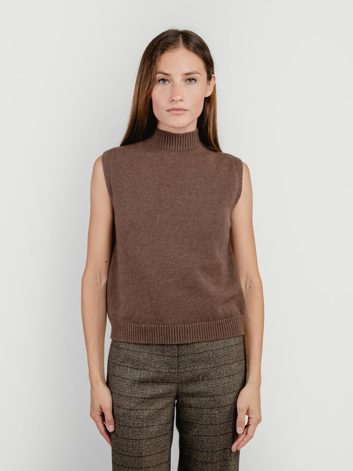 GILET LUPETTO TABACCO 0370236 0930 ANDREA MORANDO 