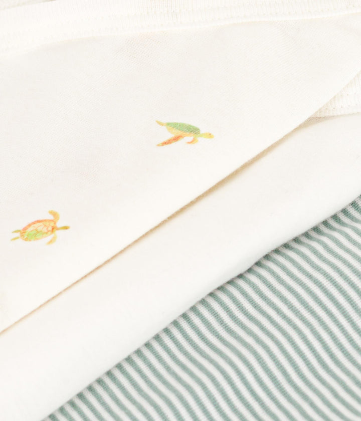 CONFEZIONE DA 3 BODY INCROCIATI IN COTONE BEBÈ A09UQ 00 PETIT BATEAU 