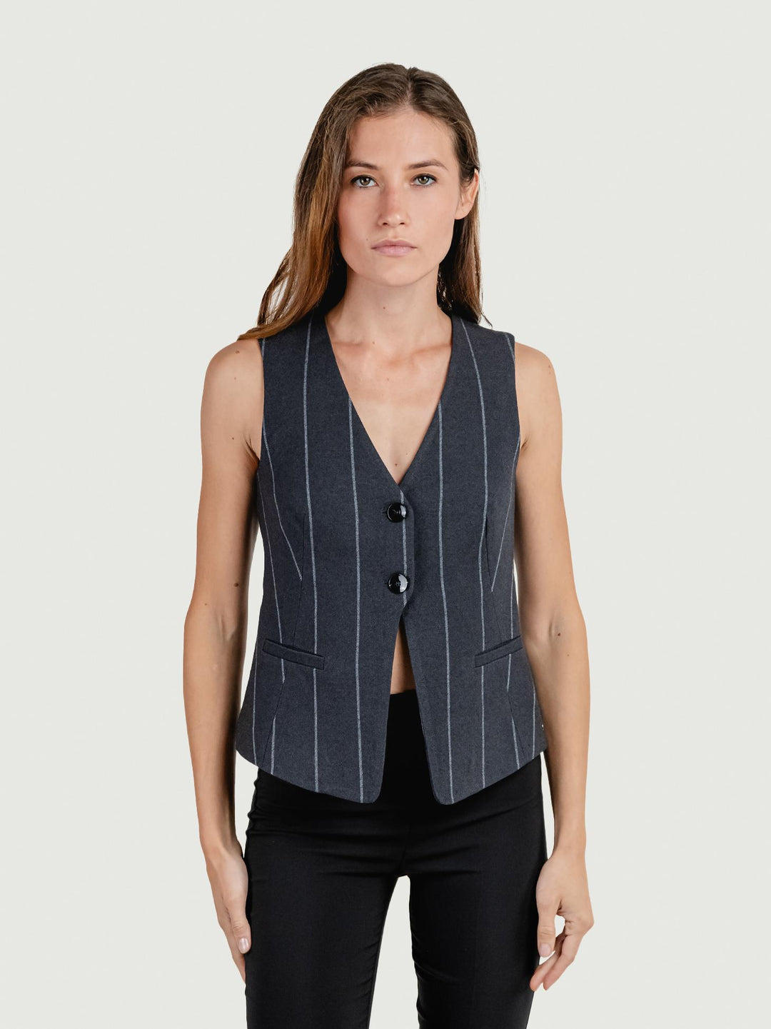 GILET GESSATO GRIGIO ANTRACITE 565IRDI322 81 ANDREA MORANDO 