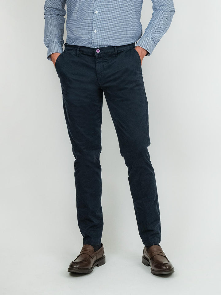 PANTALONE 4 TASCHE IN COTONE BLU P-KAPS-S224812 00111 ANDREA MORANDO 