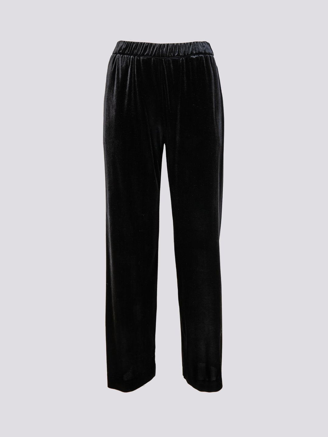 PANTALONE A PALAZZO IN VELLUTO NERO 2228/2894 12 ANDREA MORANDO 