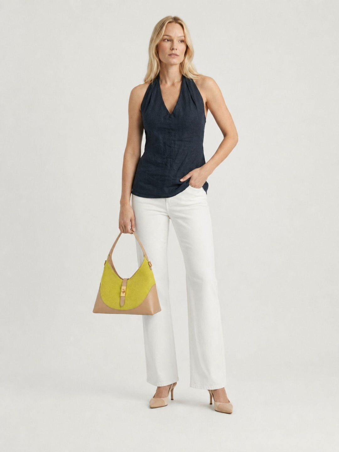 Borsa a spalla Elly in pelle scamosciata lime ELLY LIME BIMOR 