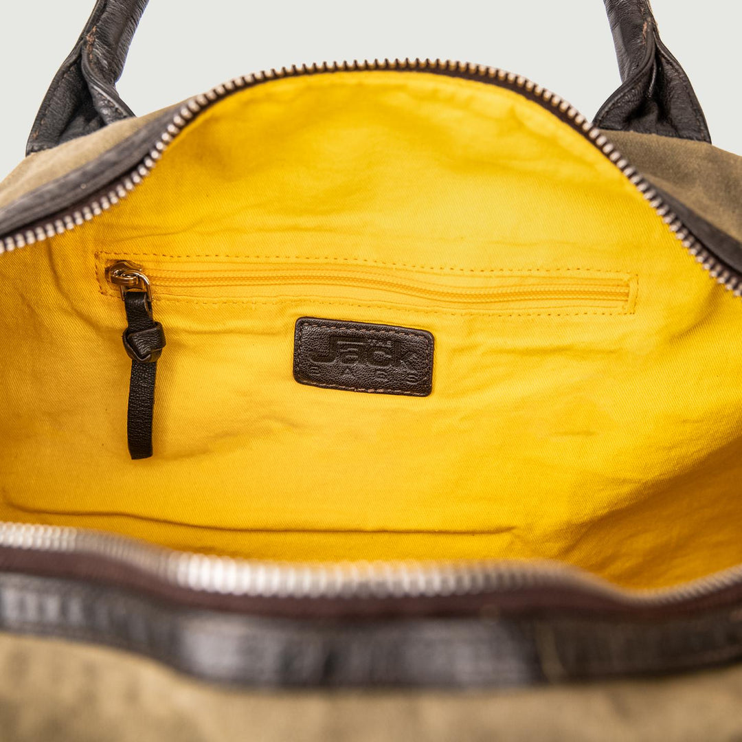 BORSONE VIAGGIO CON MANIGLIE E TASCHE IN PELLE BOARDING MIX 504 JACK LEATHER 