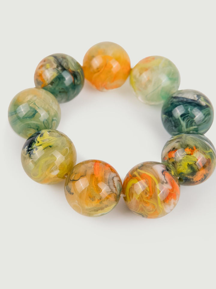 Bracciale Bubble in resina multicolor verde