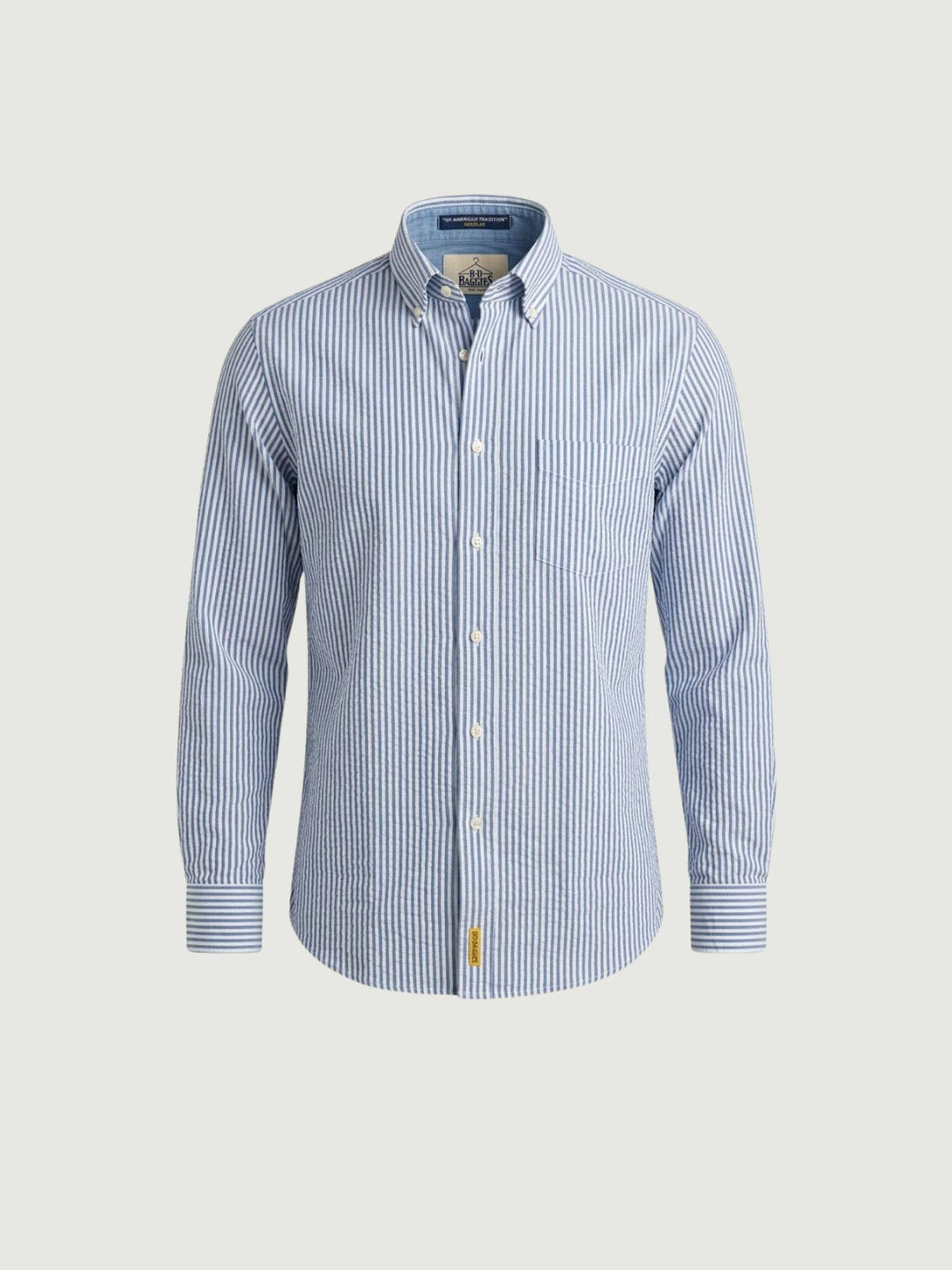 Camicia in cotone a righe bianche e azzurro chiaro BRAD/SEB16S38 02 BAGGIES 