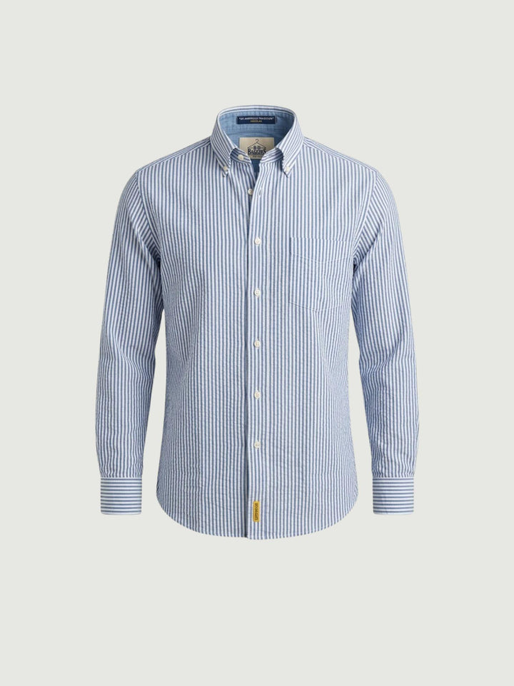 Camicia in cotone a righe bianche e azzurro chiaro BRAD/SEB16S38 02 BAGGIES 