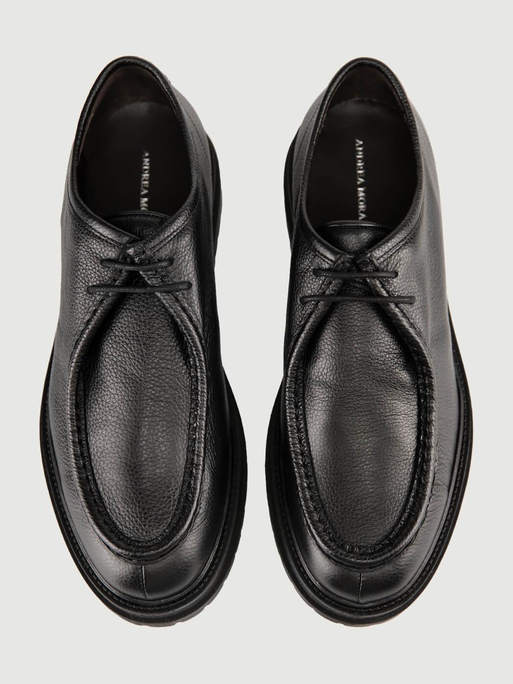 STRINGATA IN PELLE MARTELLATA NERA CON CARRARMATO 1093OLD ZEUS NERO ANDREA MORANDO 