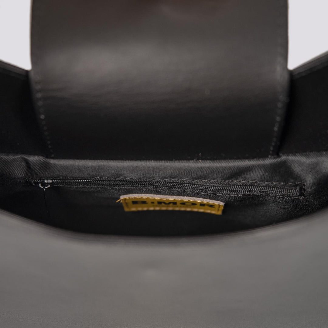 BORSA IN PELLE NERA CON MANICO IN OSSO "HALO" HALO NERO BIMOR 