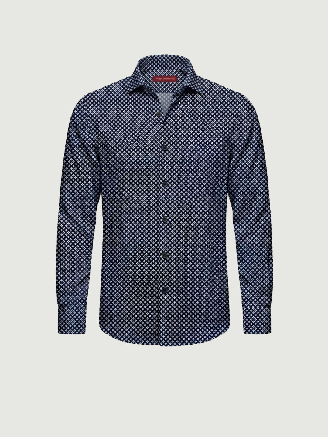 Camicia no iron con micro fantasia floreale bianca e navy BU26S10CAFIO4159NY 200 ANDREA MORANDO 