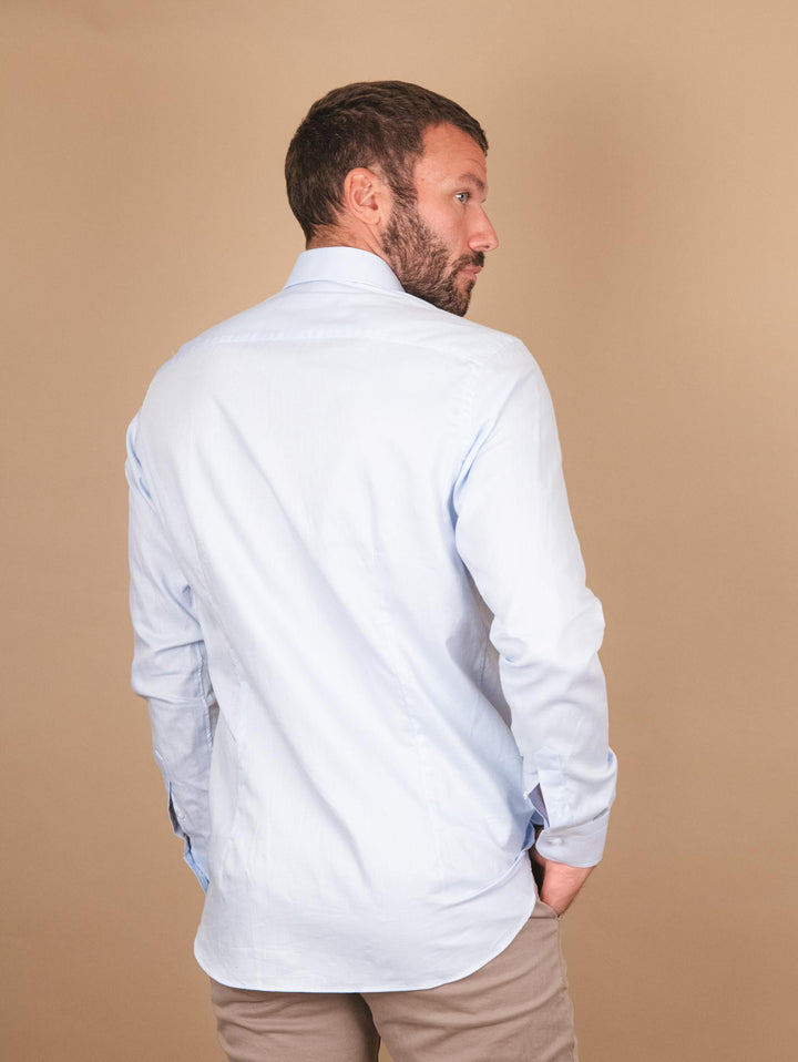 CAMICIA IN COTONE AZZURRO ROYAL/SLIM AZZURRO ANDREA MORANDO 