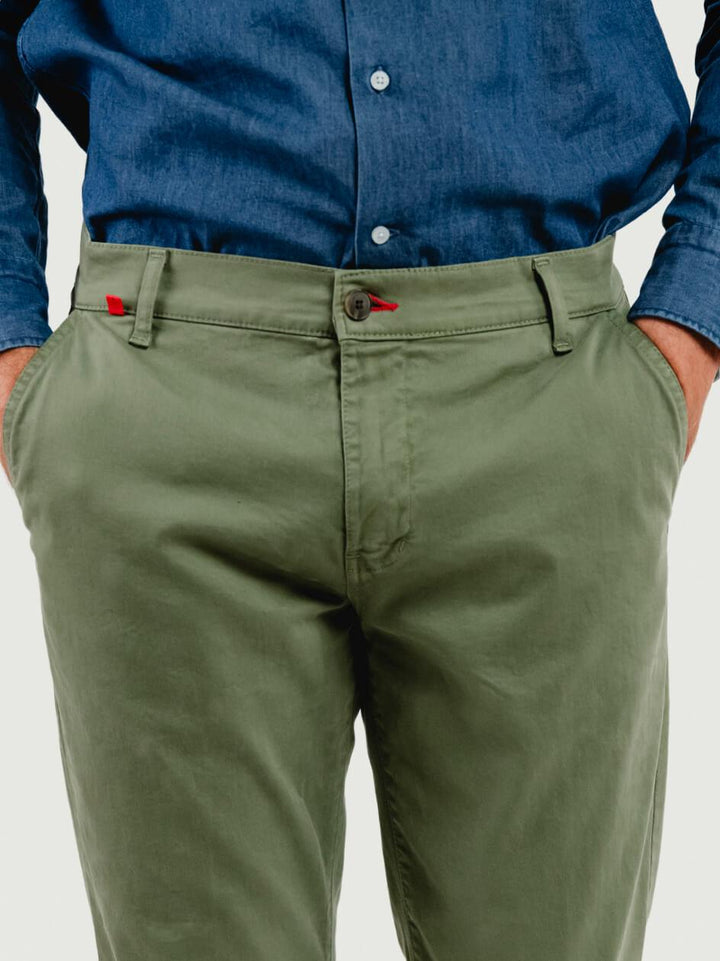 PANTALONE IN COTONE VERDE SALVIA 7657TO SALVIA ANDREA MORANDO 