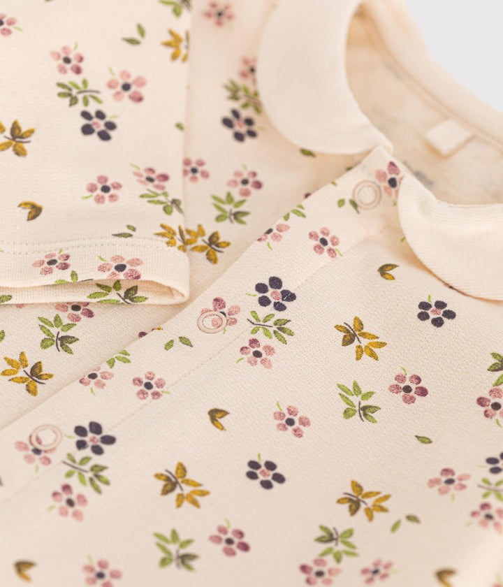 Tutina con stampa floreale lunga in tessuto felpato A0BKA 01 PETIT BATEAU 