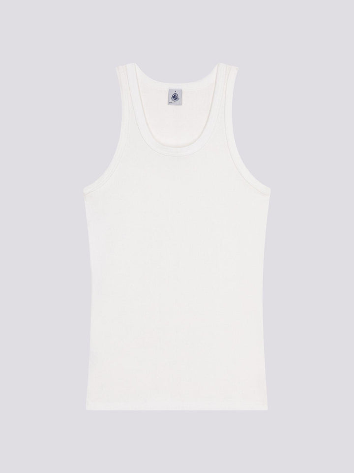 CANOTTA BIANCA  ICONICA IN COTONE DONNA A0AKH 01 PETIT BATEAU 