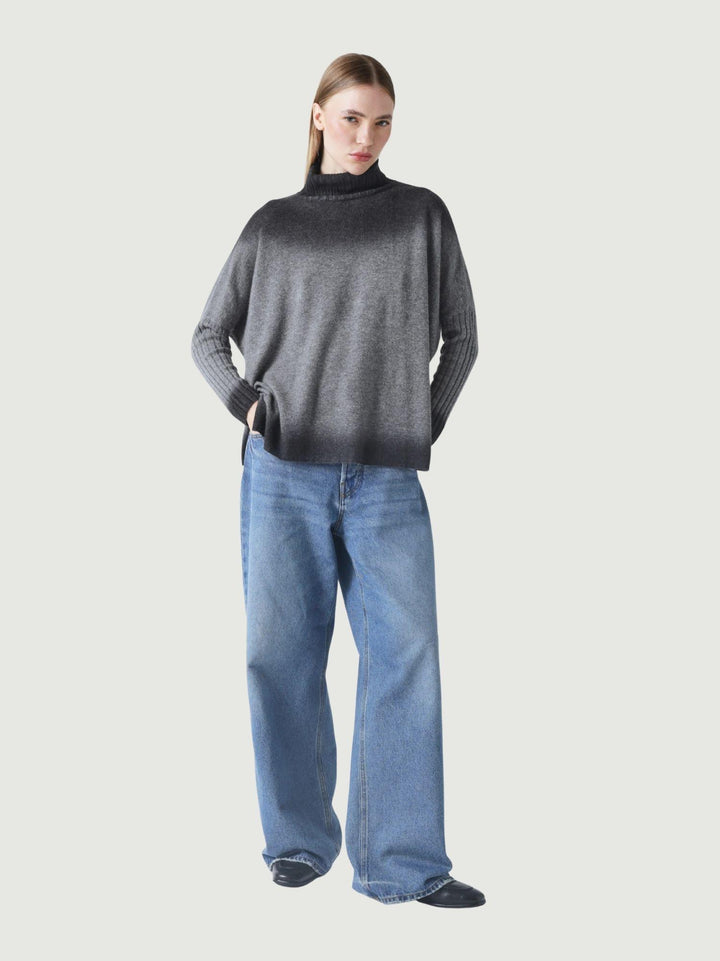 MAGLIA PONCHO CLARISSA GRIGIO SFUMATO CLARISSA DK HTR GREY ABSOLUT CASHMERE 
