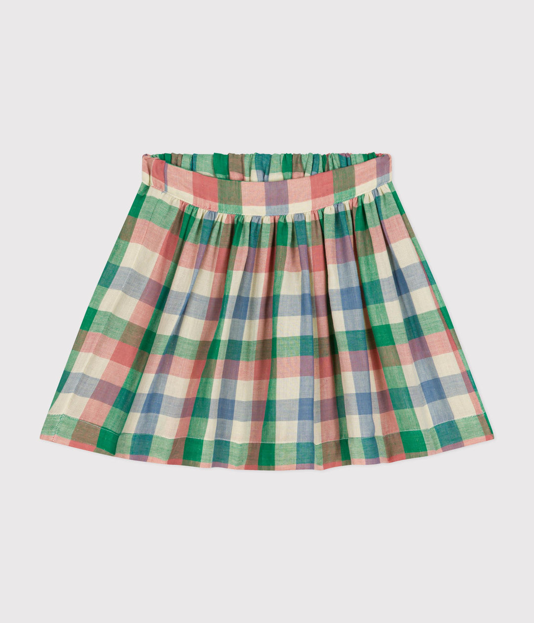 Gonna in garza di cotone a quadri A0B6T 01 PETIT BATEAU 