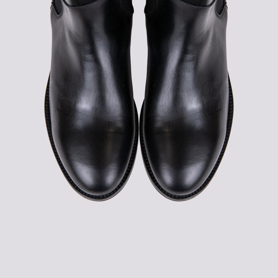 STIVALE ALTO CON MAXI ELASTICI IN PELLE NERO 3043 248 ANDREA MORANDO 