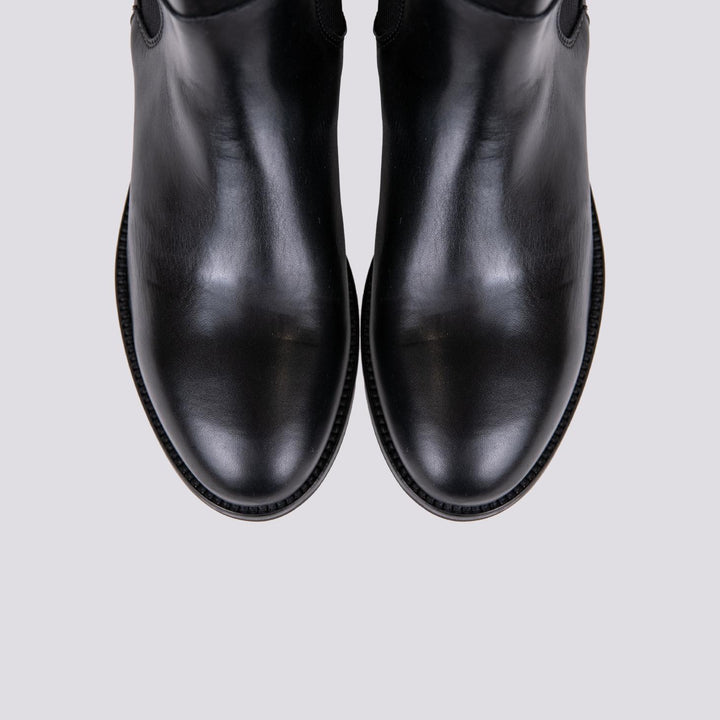 STIVALE ALTO CON MAXI ELASTICI IN PELLE NERO 3043 248 ANDREA MORANDO 