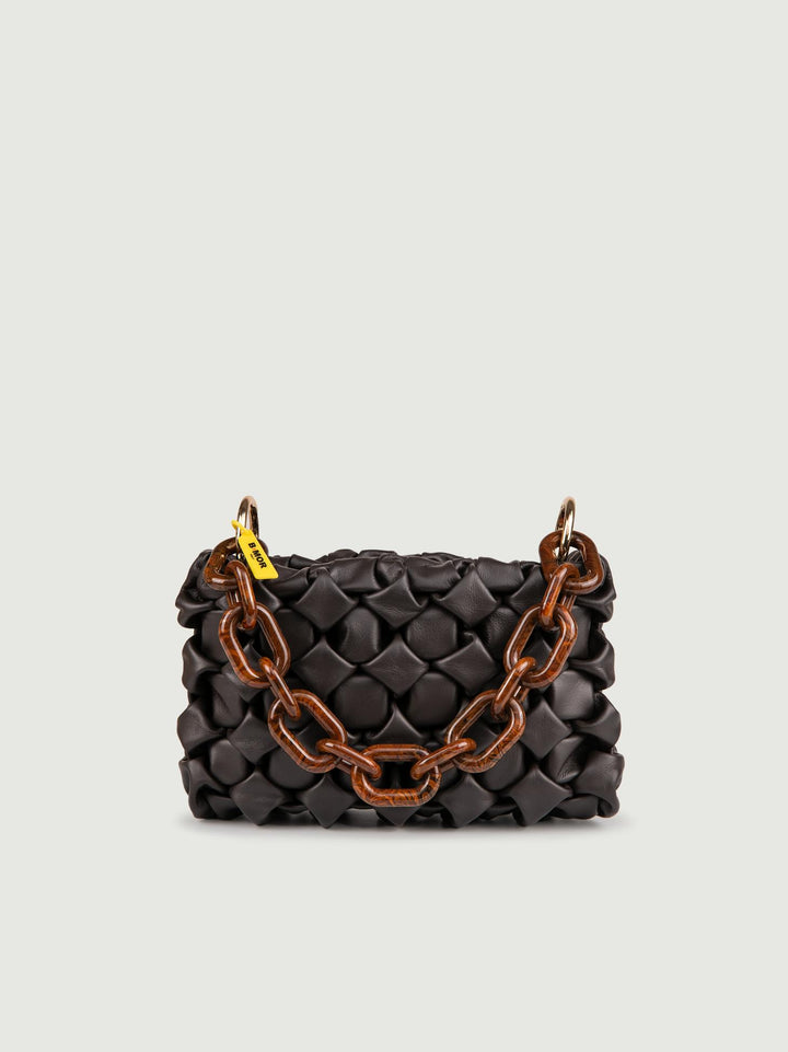 BORSA IN PELLE INTRECCIATA MARRONE "CURLY" CURLYNEW T.MORO BIMOR 