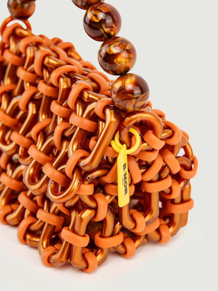 BORSA BUBBLE IN RESINA ARANCIO METALLIZZATO BUBBLE METALLIC ORANGE BIMOR 