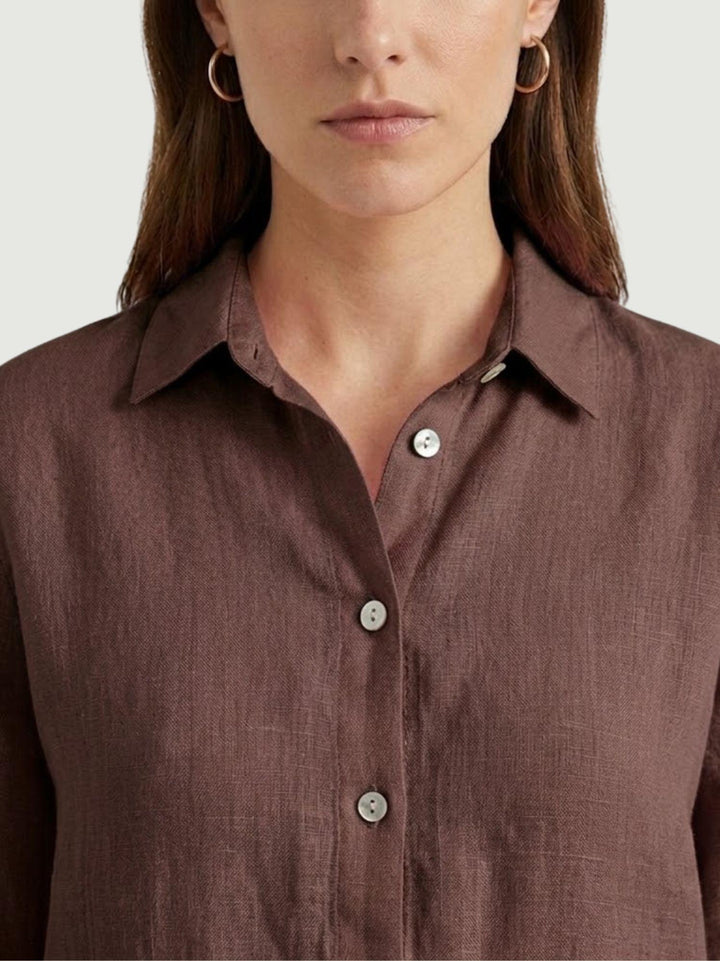 Camicia in lino testa di moro 6CM0552 609 ANDREA MORANDO 