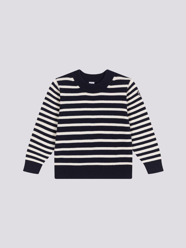 PULLOVER RIGATO IN LANA E COTONE BAMBINO A09KB 01 PETIT BATEAU 
