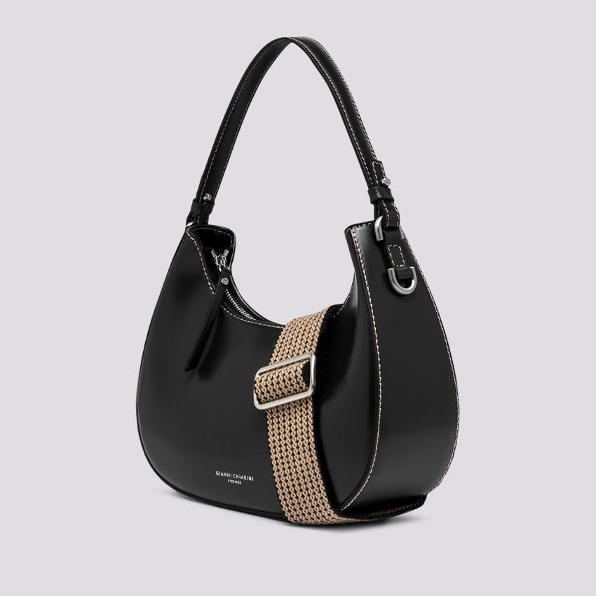 BORSA Bianca in PELLE spazzolata nera BS 10426 CALF-NA 001 GIANNI CHIARINI 
