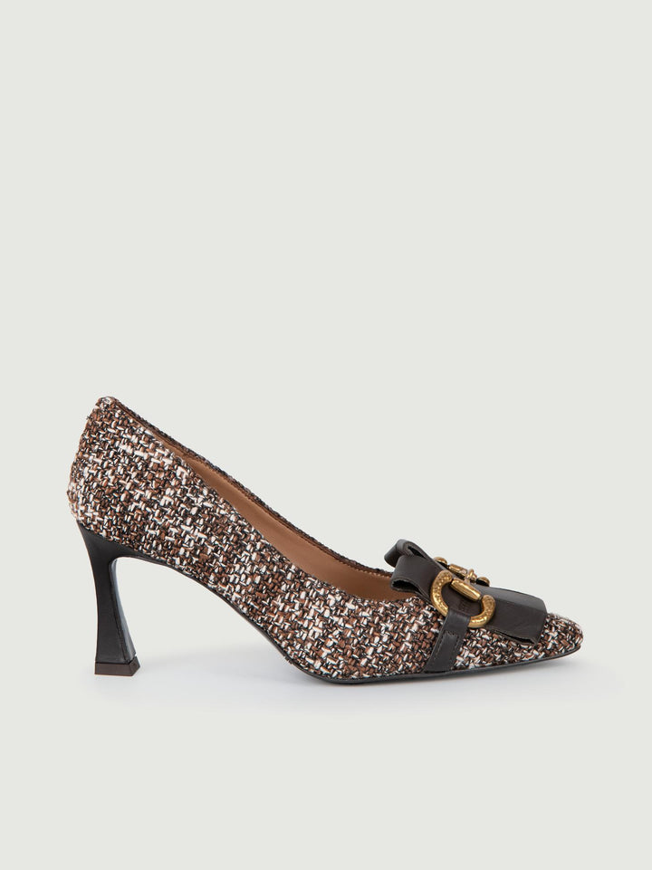 DÉCOLLETÉ' IN TWEED MARRONE CON MORSETTO