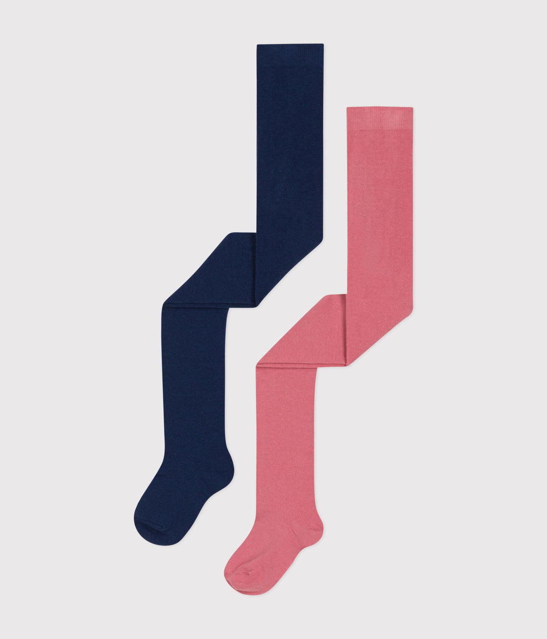 Confezione da due paia di collant rosa e blu in maglia A0B6K 02 PETIT BATEAU 