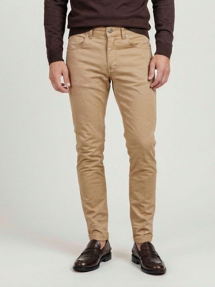 Pantalone cinque tasche in cotone miele 7607GB MIELE ANDREA MORANDO 