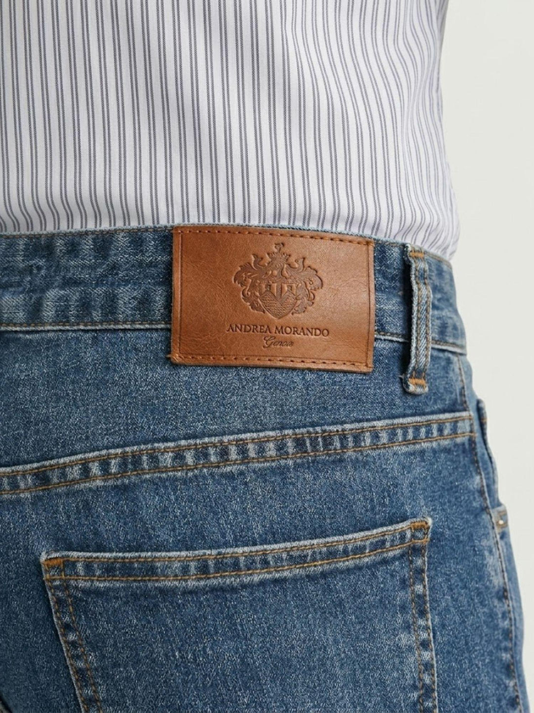 Jeans 5 tasche in cotone lavaggio medio 7607CAR CRETA ANDREA MORANDO 