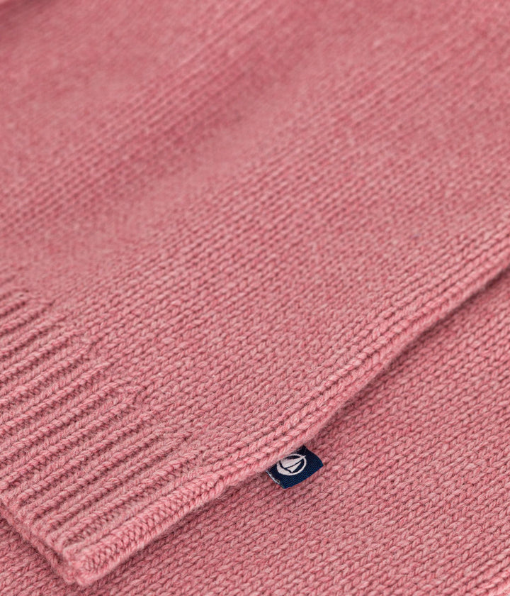 Cardigan in maglia jacquard rosa di lana e cotone A0B1Q 01 PETIT BATEAU 
