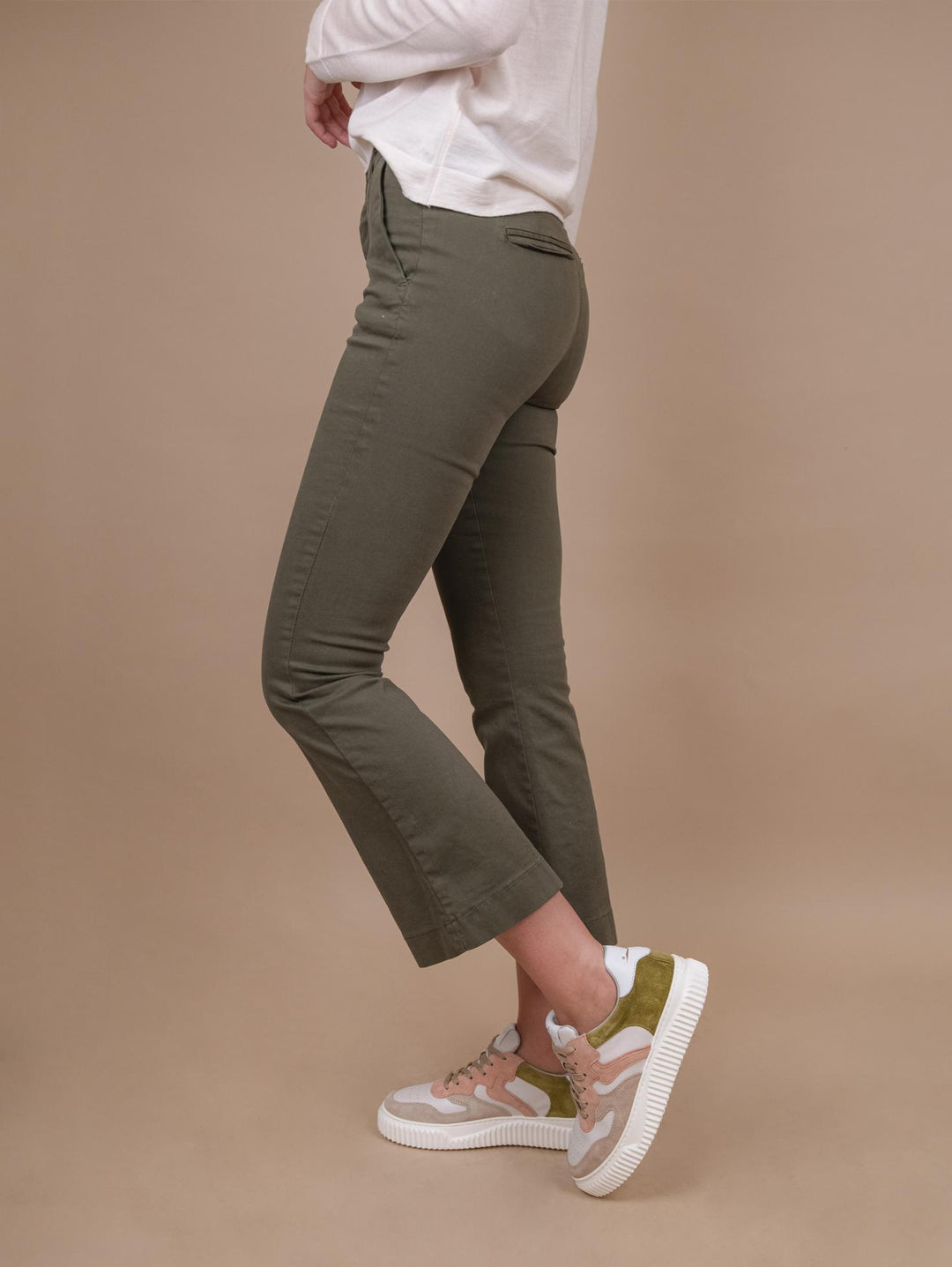 PANTALONE A TROMBETTA VERDE MILITARE 824JA A403 ANDREA MORANDO 