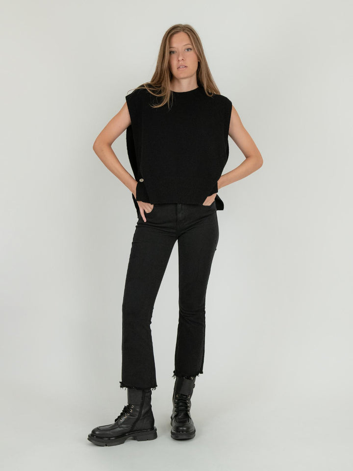 PANTALONE 5 TASCHE SFRANGIATO NERO 6826/26 NERO ANDREA MORANDO 