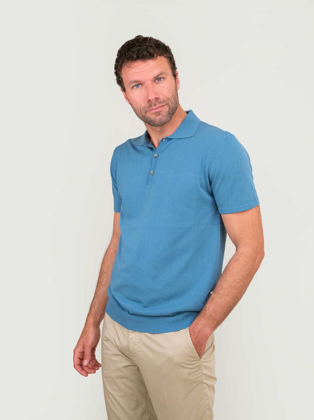 POLO IN COTONE COLOR AVIATORE