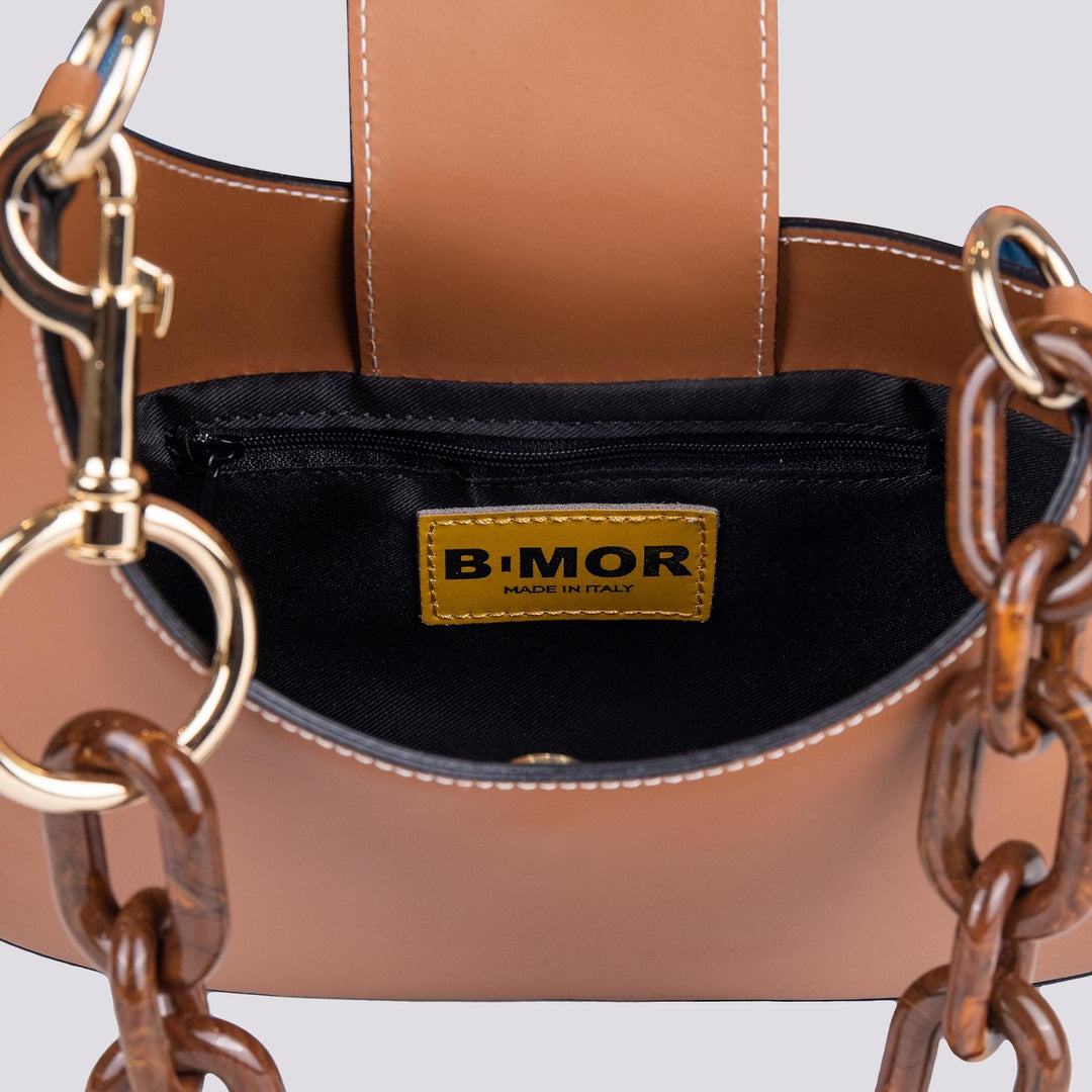 Borsa in pelle cuoio con tracolla in osso Curvy CURVY CUOIO BIMOR 