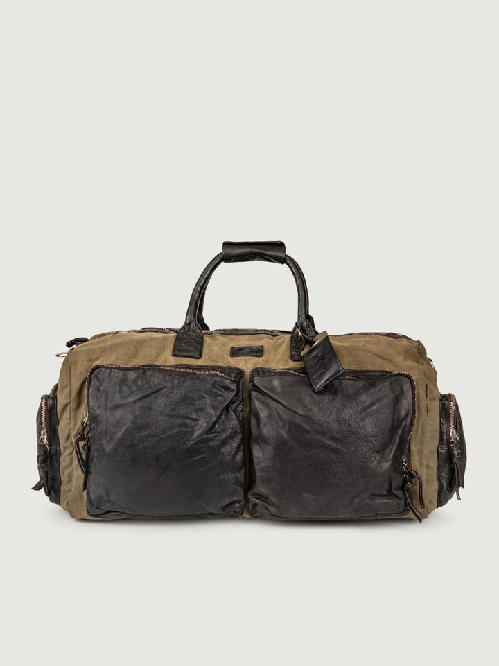 BORSONE VIAGGIO CON MANIGLIE E TASCHE IN PELLE BOARDING MIX 504 JACK LEATHER 