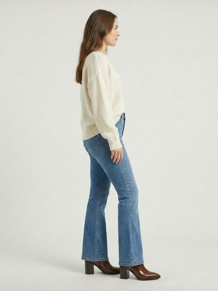 Jeans a zampa in denim lavaggio chiaro 9115 DENIM CHIARO ANDREA MORANDO 