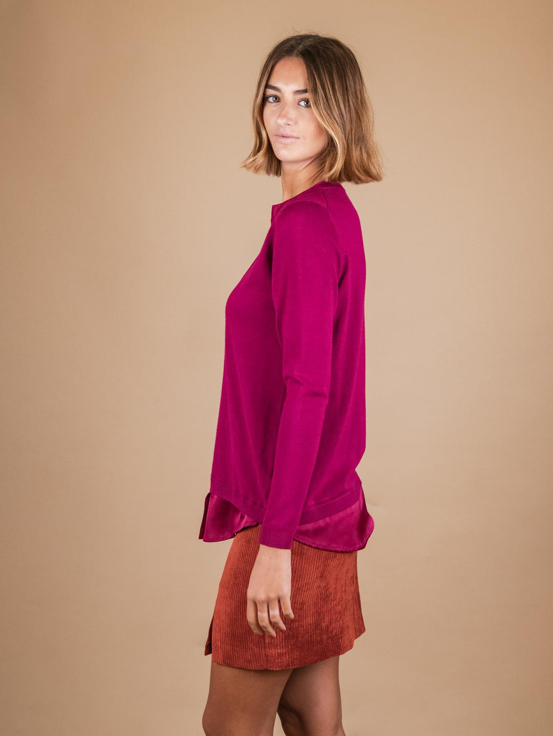 MAGLIA CAMICIA 2 IN 1 PORPORA 2351011 016 ANDREA MORANDO 