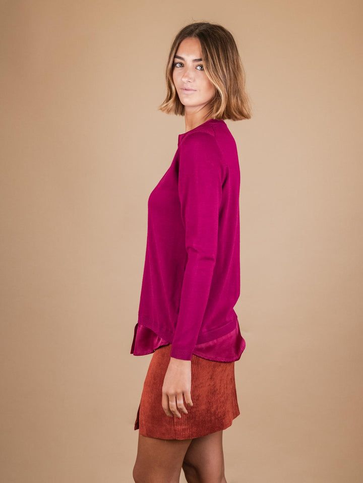 MAGLIA CAMICIA 2 IN 1 PORPORA 2351011 016 ANDREA MORANDO 