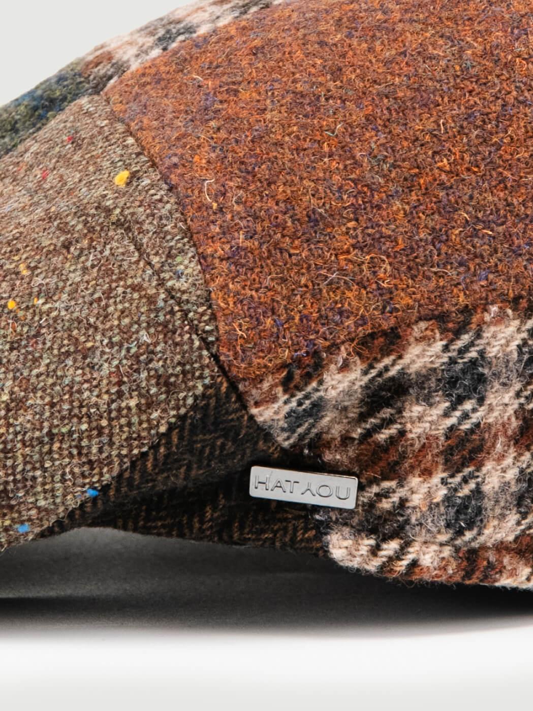 COPPOLA IN LANA A QUADRI MULTICOLOR BEIGE CP4042 MARRONE ANDREA MORANDO 