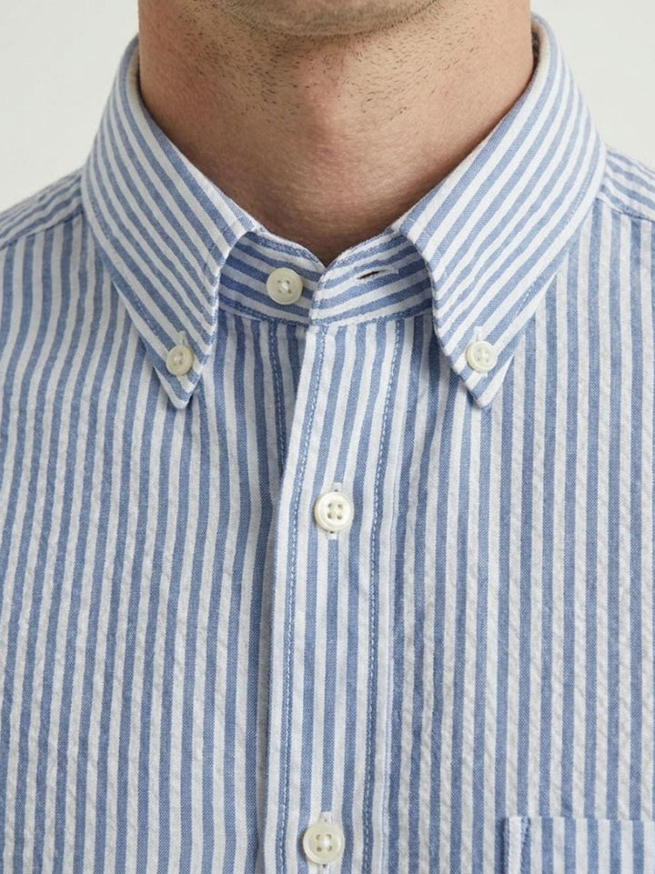 Camicia in cotone a righe bianche e azzurro BRAD/SEB16S35 02 BAGGIES 