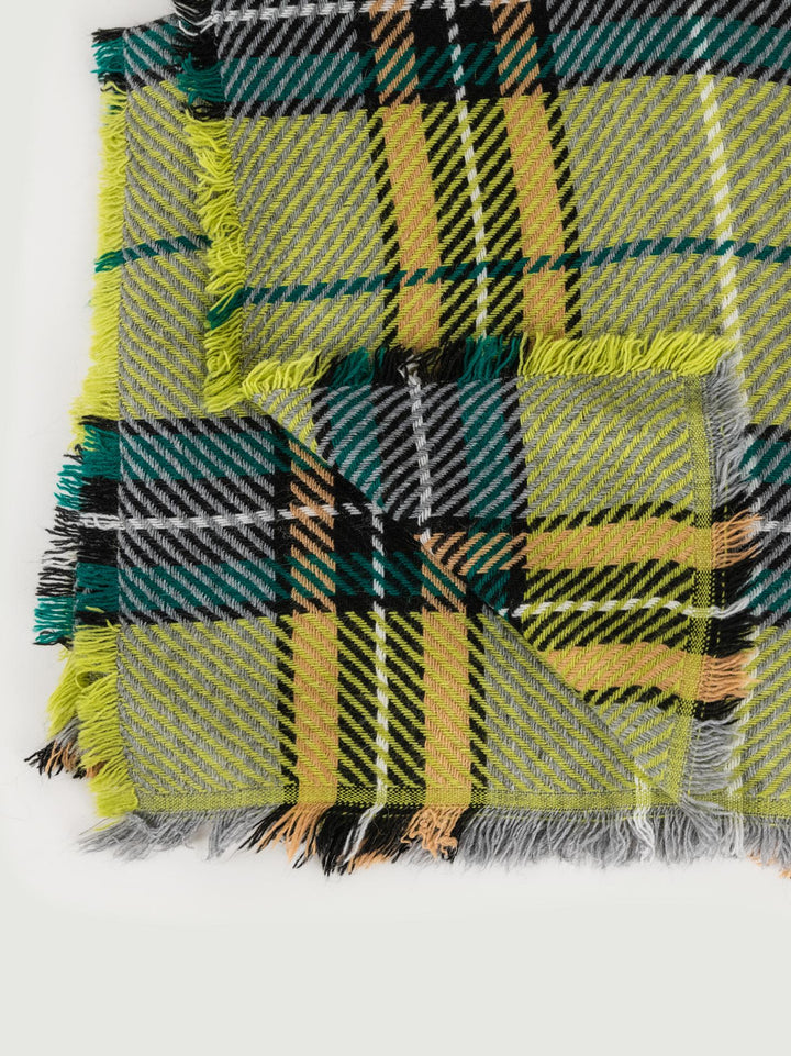 MAXI SCIARPA VERDE LIME CON FANTASIA SCOZZESE SI2826 LIME ANDREA MORANDO 