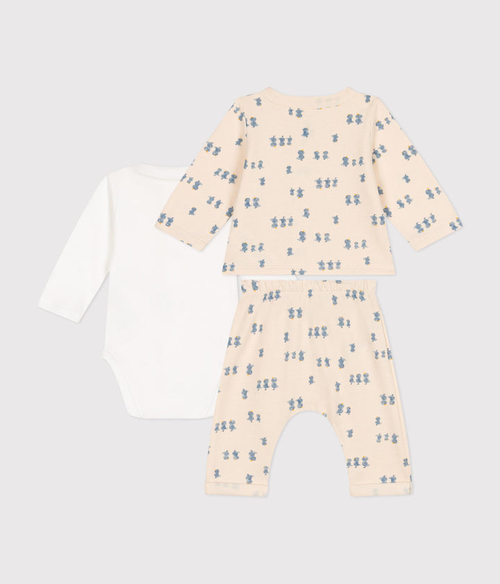 Set con fantasia pulcini in tessuto felpato A0BN7 01 PETIT BATEAU 