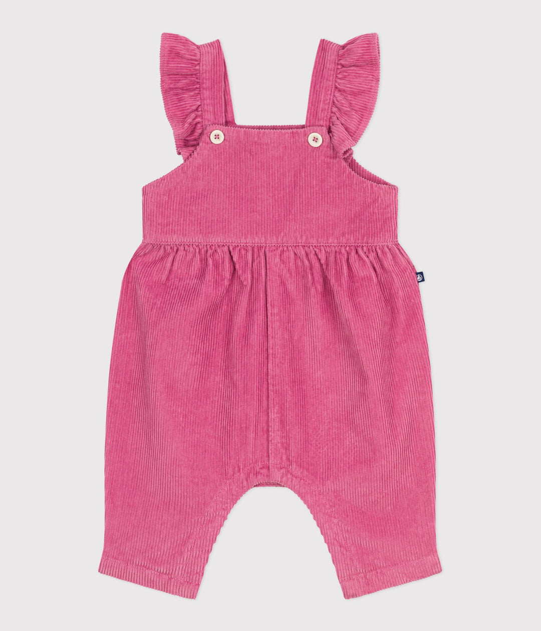 Salopette lunga in velluto a coste e con volant bebé A0EDQ 01 PETIT BATEAU 