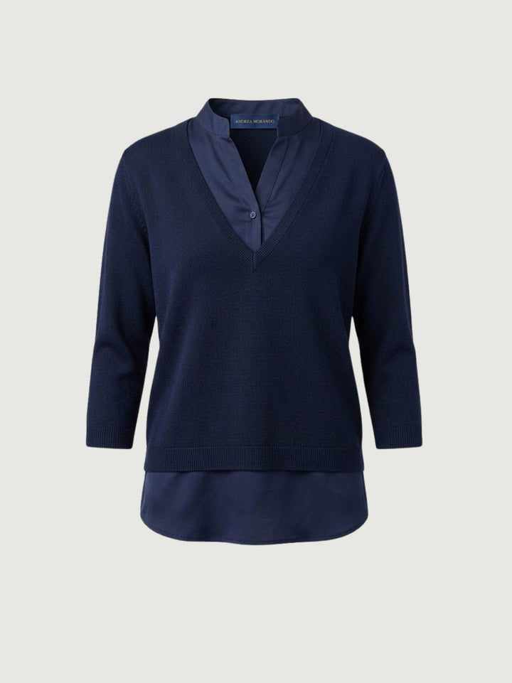 Maglia camicia blu 261231557 BLU ANDREA MORANDO 