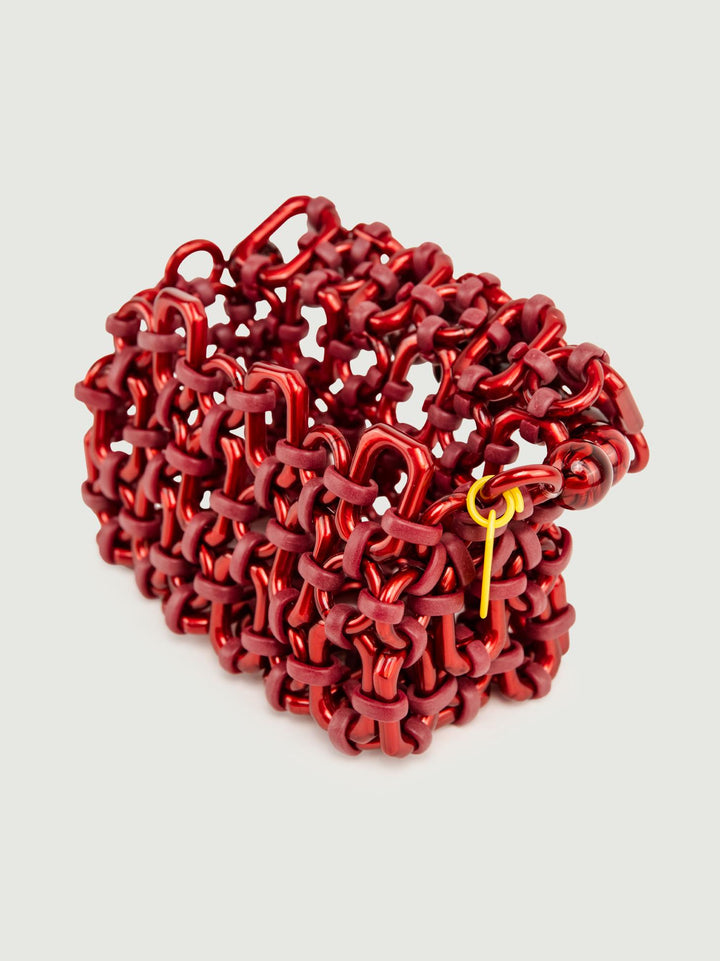 BORSA BUBBLE IN RESINA ROSSO METALLIZZATO BUBBLE METALLIC RED BIMOR 