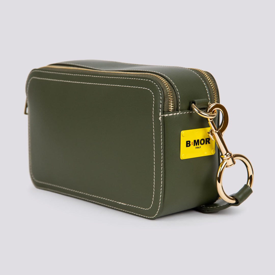 BORSA A TRACOLLA MAXI YOURSIN PELLE verde militare MAXI YOURS VERDE MILITARE BIMOR 