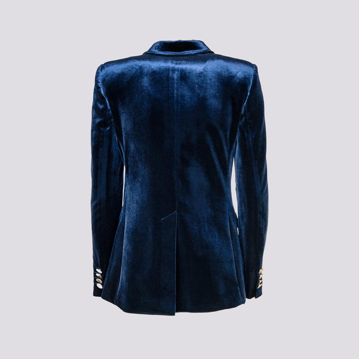 BLAZER DOPPIOPETTO IN VELLUTO BLU 3877/2894 111 ANDREA MORANDO 