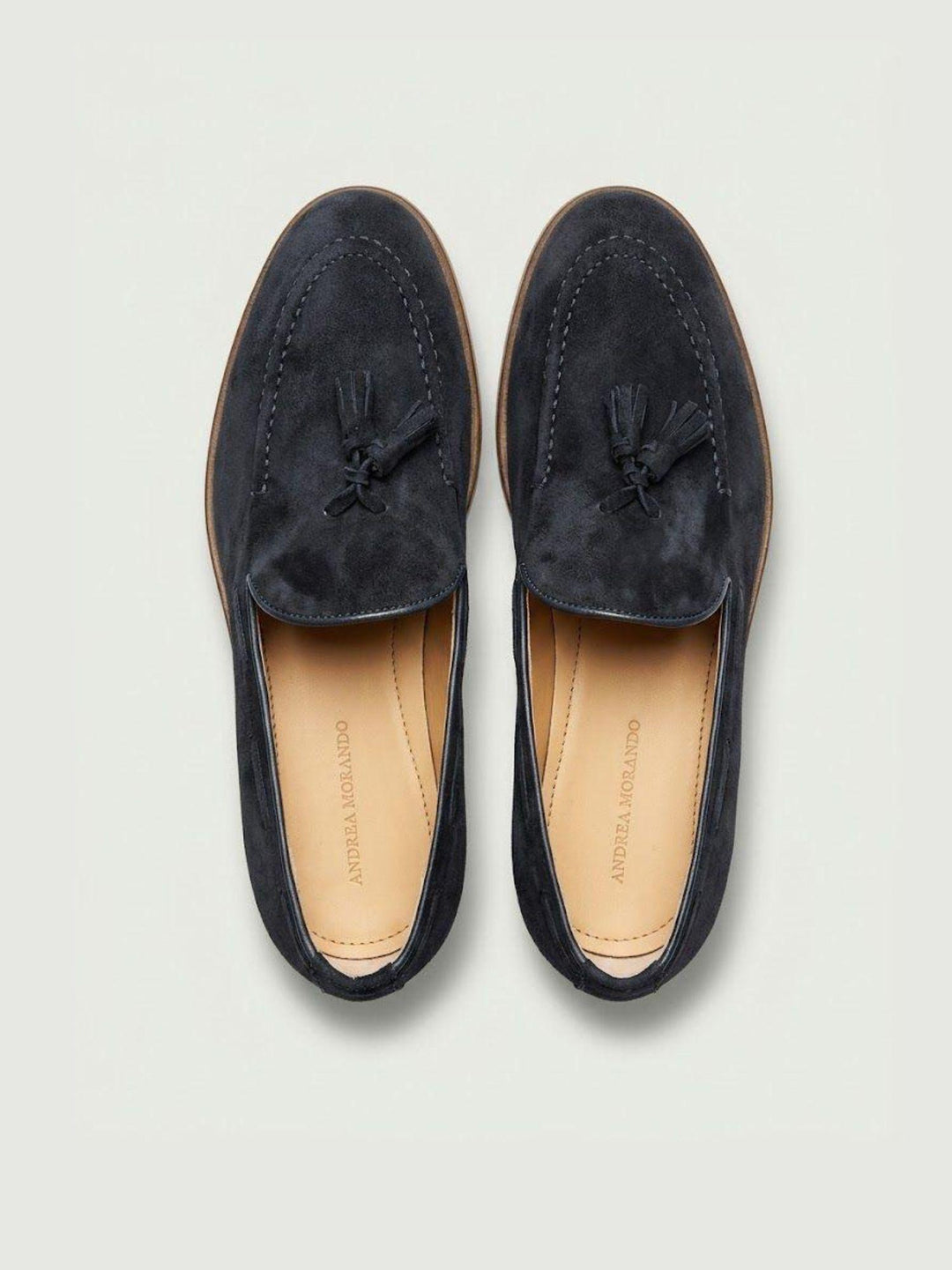 Mocassino tassel loafer in pelle scamosciata blu 1840 BLU ANDREA MORANDO 