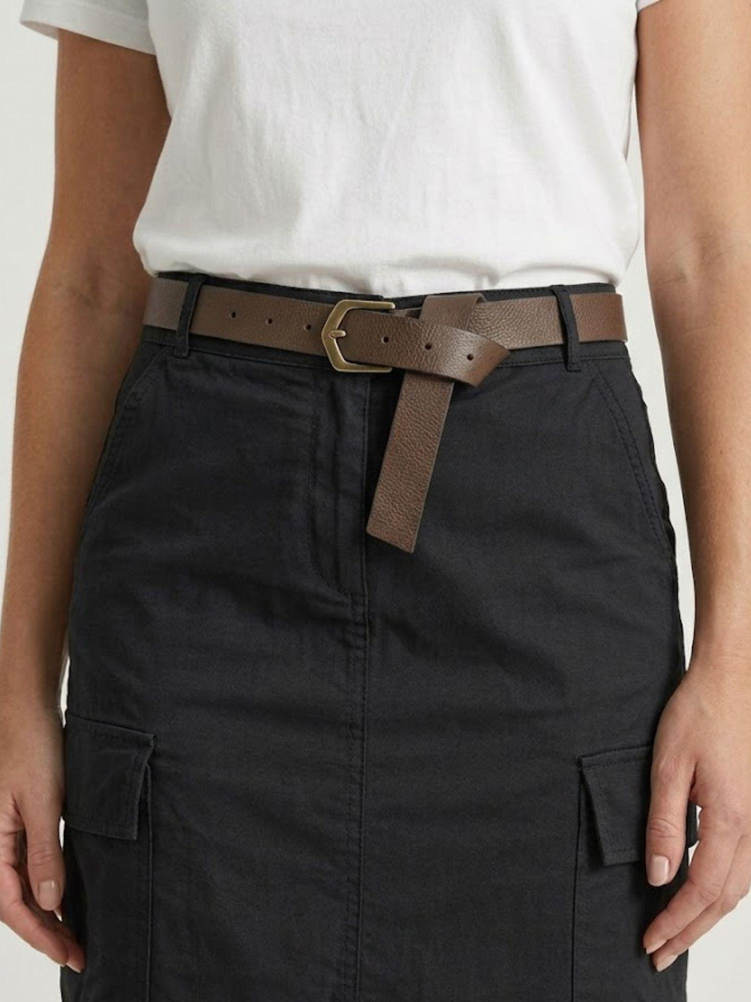 Gonna cargo midi in cotone nera 6105 NERO ANDREA MORANDO 